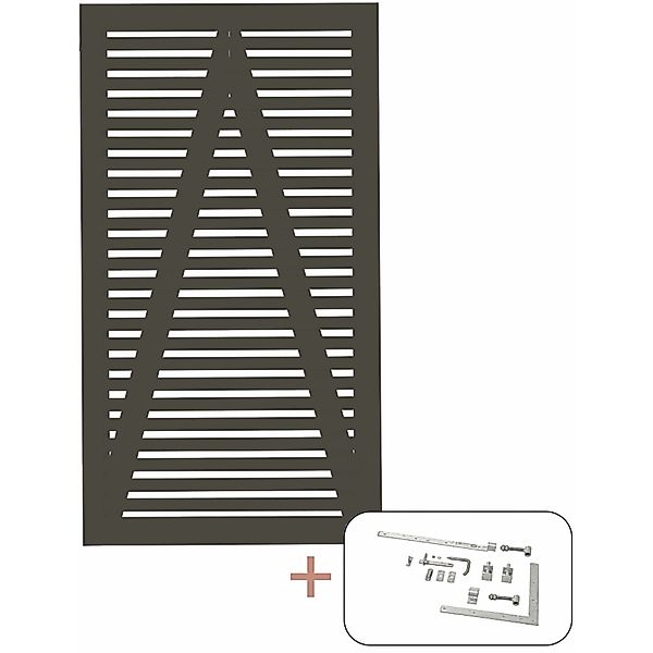 Plus Holz Einzeltor Tokyo Nadelholz Umbragrau 100 cm x 180 cm günstig online kaufen