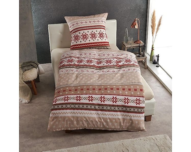 TRAUMSCHLAF Bettwäsche Schneeflocken, Biber, 3 teilig, hochwertige Biber Qu günstig online kaufen