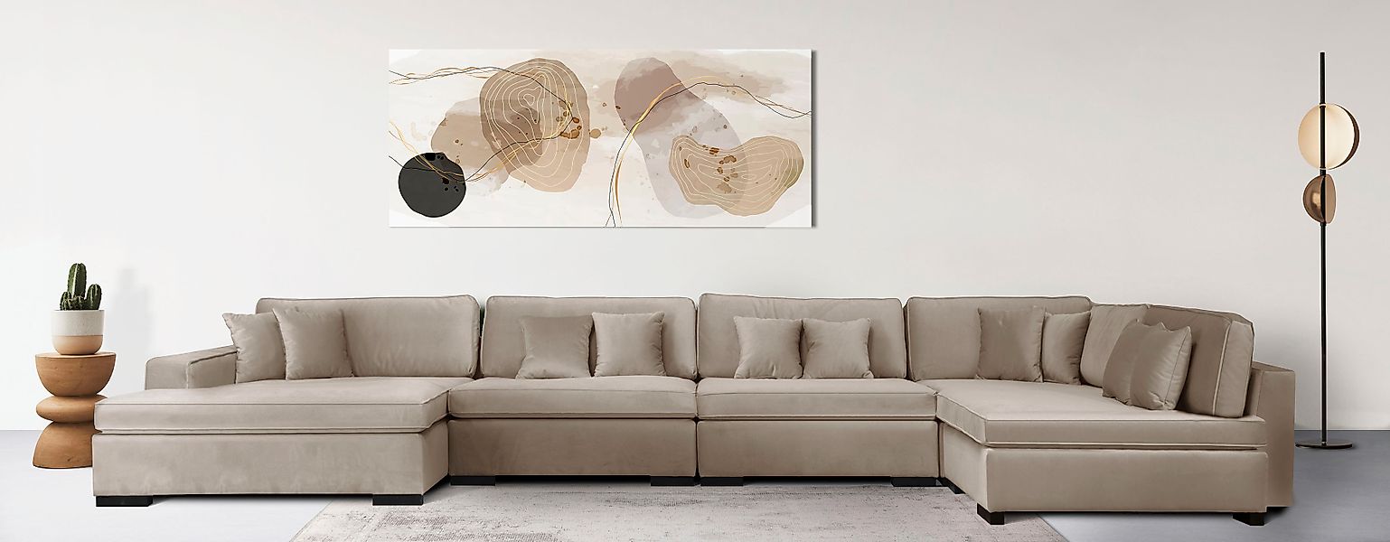 Home affaire Wohnlandschaft »Skara XXL U-Form«, Lounge-Sofa XXL mit Federke günstig online kaufen