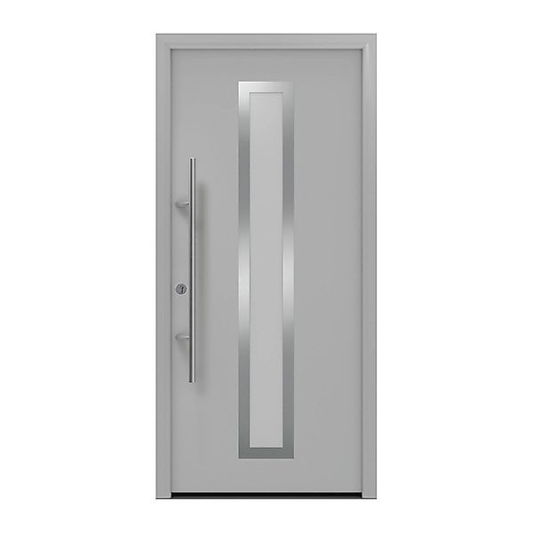 EcoStar Haustür Isopro Secur IPS 700S Weißaluminium 110 cm x 210 cm DIN L günstig online kaufen