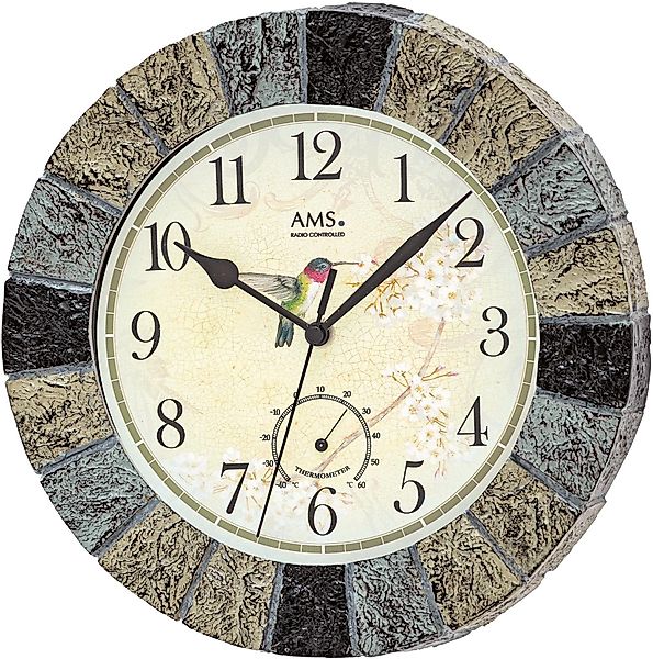 AMS Funkwanduhr Außenuhr, F5979 (Quarzuhr, Resin,Wohnzimmer,Esszimmer,Küche günstig online kaufen