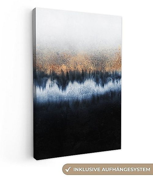 OneMillionCanvasses® Leinwandbild Abstrakt - Gold - Luxus - Blau, Fotodruck günstig online kaufen