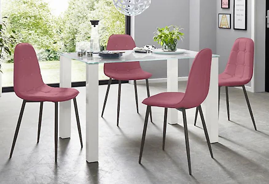INOSIGN Essgruppe Set, 5 Stk. tlg. mit Glastisch, Breite 120 cm günstig online kaufen