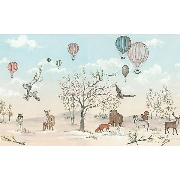 Komar Fototapete Heißluftballons Blau und Beige 4,50 x 2,80 m 612807 günstig online kaufen