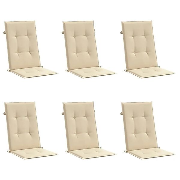 vidaXL Gartenstuhlauflagen für Hochlehner 6Stk Beige 120x50x3cm Stoff 31410 günstig online kaufen
