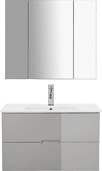 welltime Badmöbel-Set Lund Badmöbel Set Badschrank Badezimmerset, (Komplett günstig online kaufen