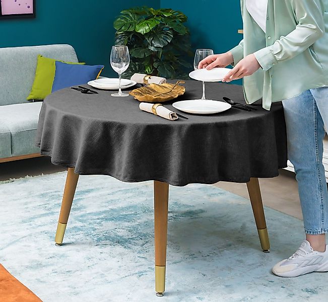 Simurq Tischdecke Wasserabweisend, Leinenoptik Tischdecke Abwaschbar günstig online kaufen