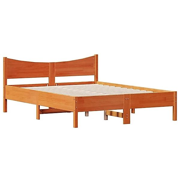 vidaXL Massivholzbett ohne Matratze Wachsbraun 120x200 cm Kiefernholz 84473 günstig online kaufen