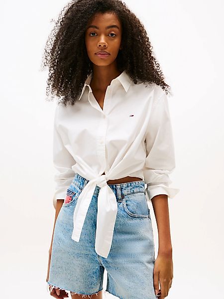 Tommy Jeans Langarmbluse "TJW LS TIE FRONT SHIRT" günstig online kaufen