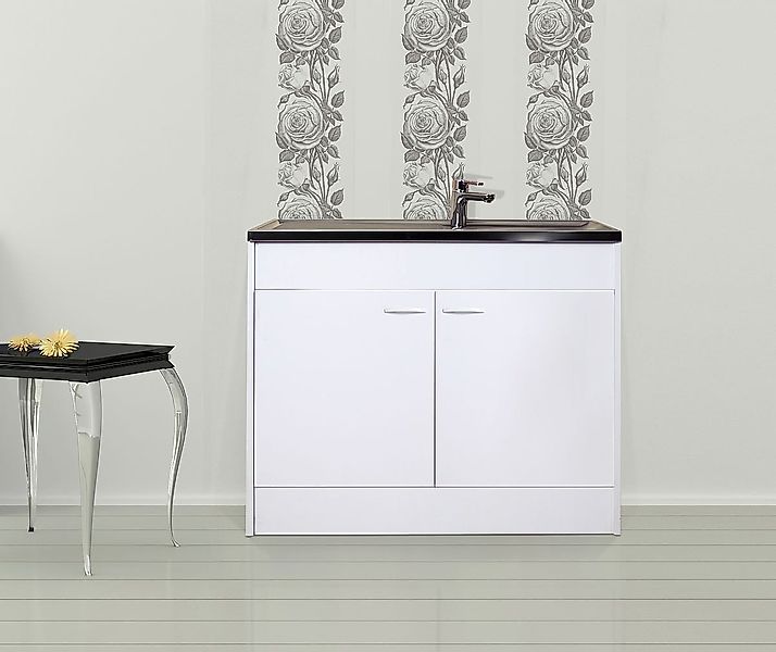 RESPEKTA Spülenschrank Respekta Komplettspüle mit Drehtür 100 x 50 cm günstig online kaufen