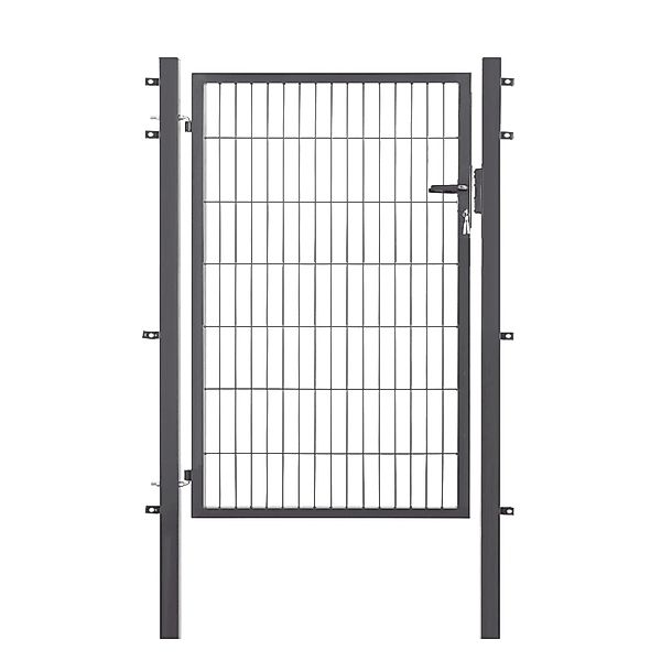 Metallzaun Einzeltor für Doppelstabmatten Anthrazit Rahmen 140 cm x 100 cm günstig online kaufen