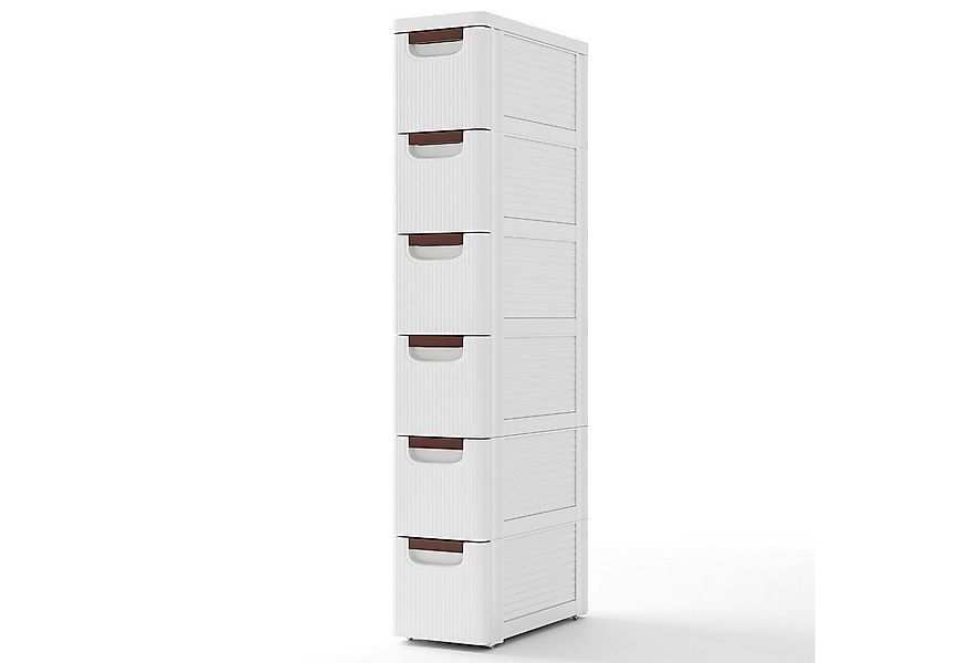 COSTWAY Beistellwagen, Nischenschrank schmal, mit 6 Schubladen & Rollen, we günstig online kaufen