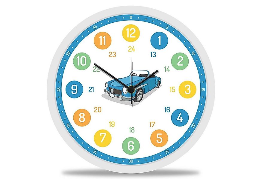 GRAVURZEILE Wanduhr GRAVURZEILE Wanduhr Kinder Auto Motiv -Geräuscharme Kin günstig online kaufen