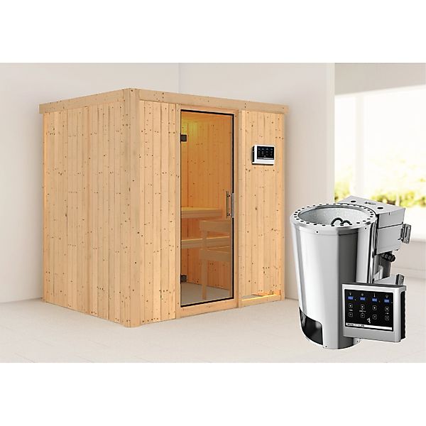 Karibu Sauna Finja mit Bio-Ofen externe Stg.Easy Natur günstig online kaufen