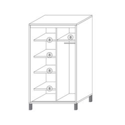 SM SEGA Schiebetürenschrank Verschiebbarer Kleiderschrank - günstig online kaufen