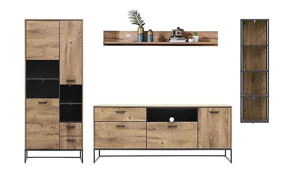 uno Wohnkombination  New York ¦ holzfarben ¦ Maße (cm): B: 310 H: 196 T: 48 günstig online kaufen