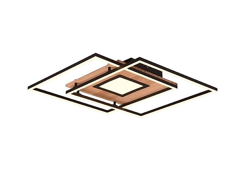 LED-Deckenleuchte dimmbar Naturholz / Schwarz Matt 1 Stück Metall, Hellbrau günstig online kaufen