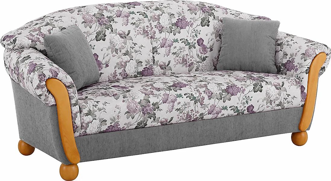 Home affaire 3-Sitzer "Milano, bequemes Sofa mit geschwungenen Armlehnen, L günstig online kaufen