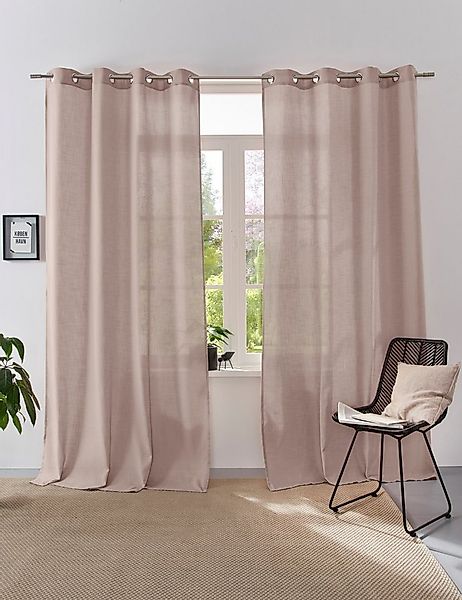 Home affaire Collection Vorhang Linsdorf (1 St), Ösen, halbtransparent, Lei günstig online kaufen