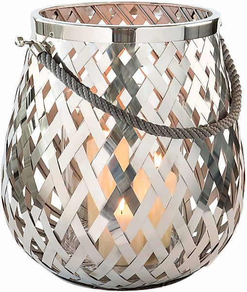 Fink Windlicht "OTIS", (1 St.), Laterne aus Edelstahl und Glas, Höhe ca. 45 günstig online kaufen