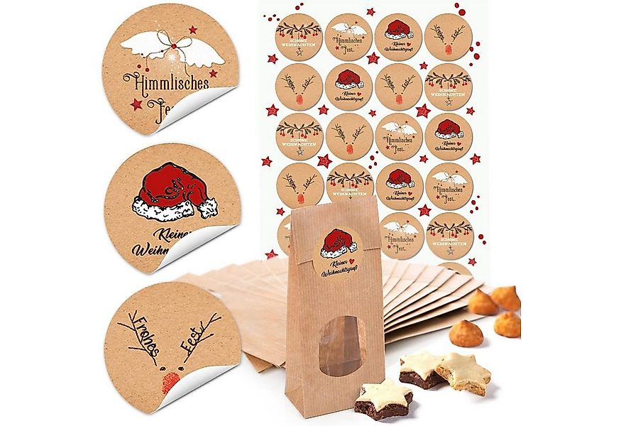 Logbuch-Verlag Dekofigur Braune Papiertüten mit Fenster und runde Weihnacht günstig online kaufen