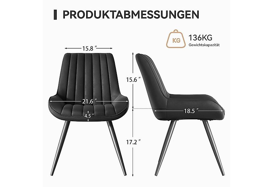 HawthyHome Esszimmerstuhl Stuhlset – Polsterstühle, Moderner Küchenstuhl (2 günstig online kaufen