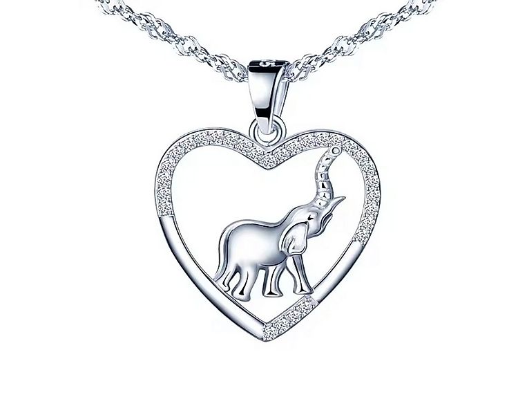 ELLAWIL Kette mit Anhänger Halskette mit Elefanten Anhänger Glücksbringer Z günstig online kaufen