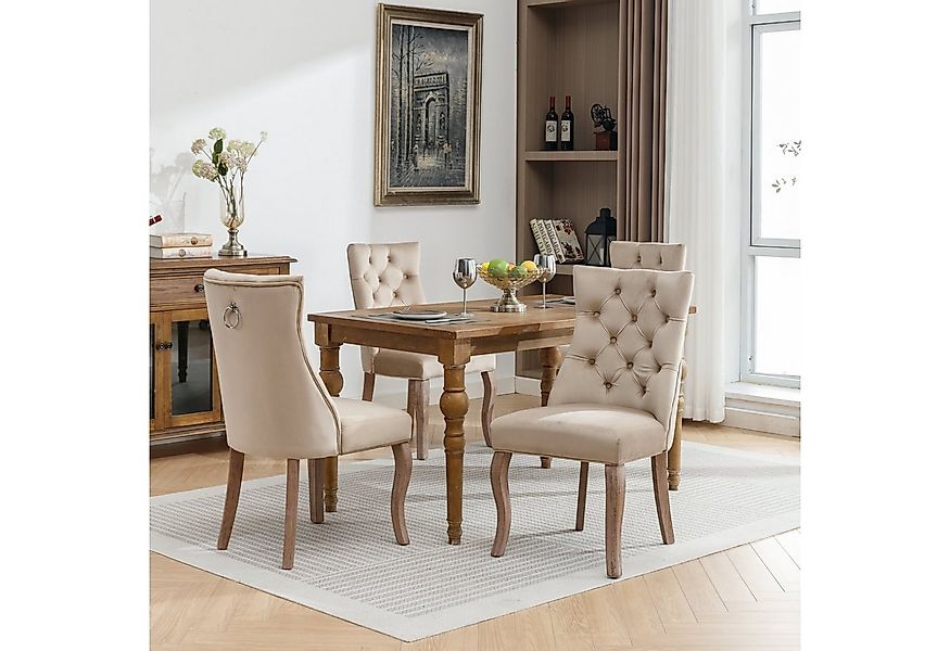 Flieks Esszimmerstuhl (Set, 4 St), 4er Set Polsterstuhl mit Rückenlehne Woh günstig online kaufen