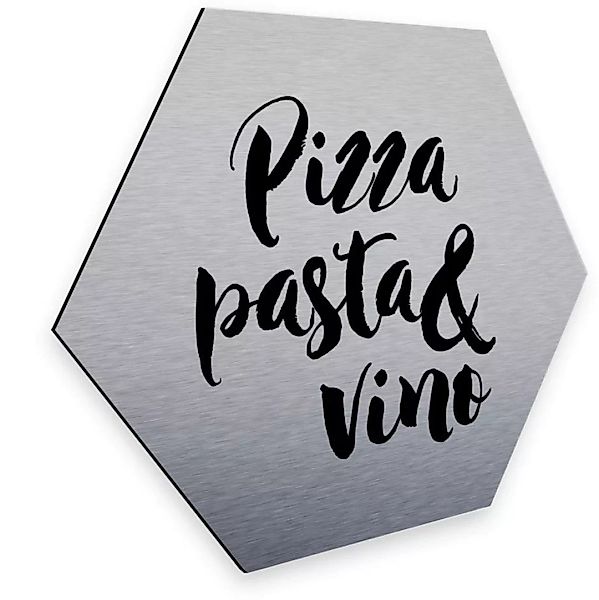 Wall-Art Metallbild "Pizza Pasta Silber Deko Küche", Boote & Schiffe, (1 St günstig online kaufen