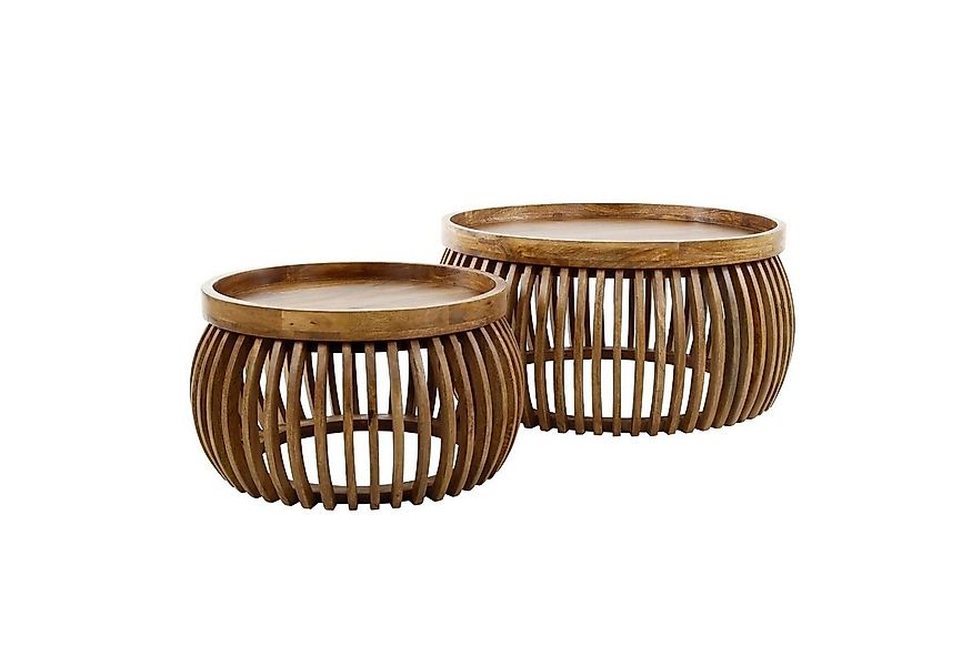 Liadomo Couchtisch Laos (2-St., 2er-Set), Mangoholz massiv, runde Platte un günstig online kaufen