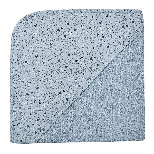 Wörner Kapuzenhandtuch Wal stahlblau Kapuzenbadetuch 100/100, günstig online kaufen