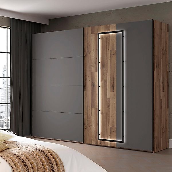 FORTE Schwebetürenschrank ""Sirius Black", Made in Europe, hochwertiges Des günstig online kaufen