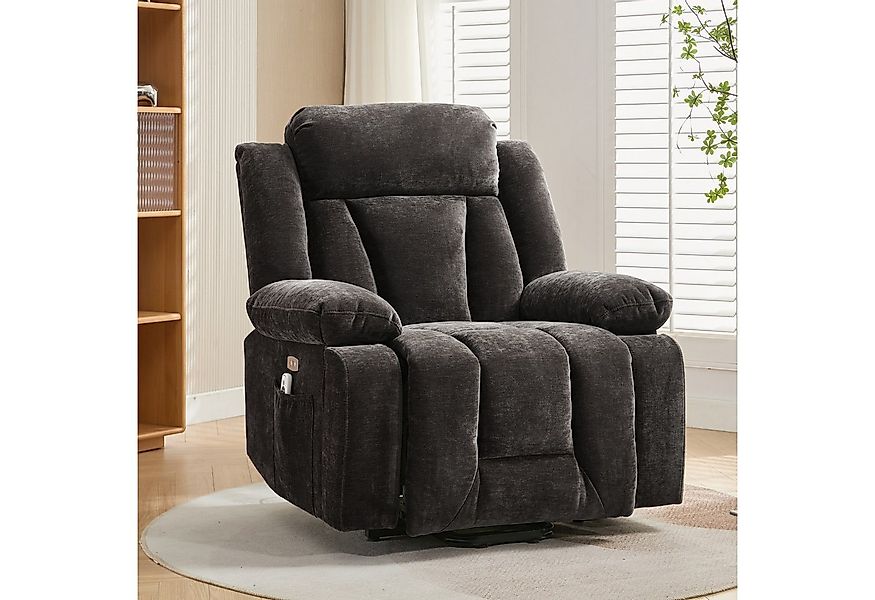 Merax Massagesessel mit 8-Punkt-Massagefunktion, Fernsehsessel mit USB-Ansc günstig online kaufen