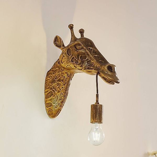 Lindby Wandleuchte Nirvathia, 35 cm, Giraffe, messingfarben günstig online kaufen