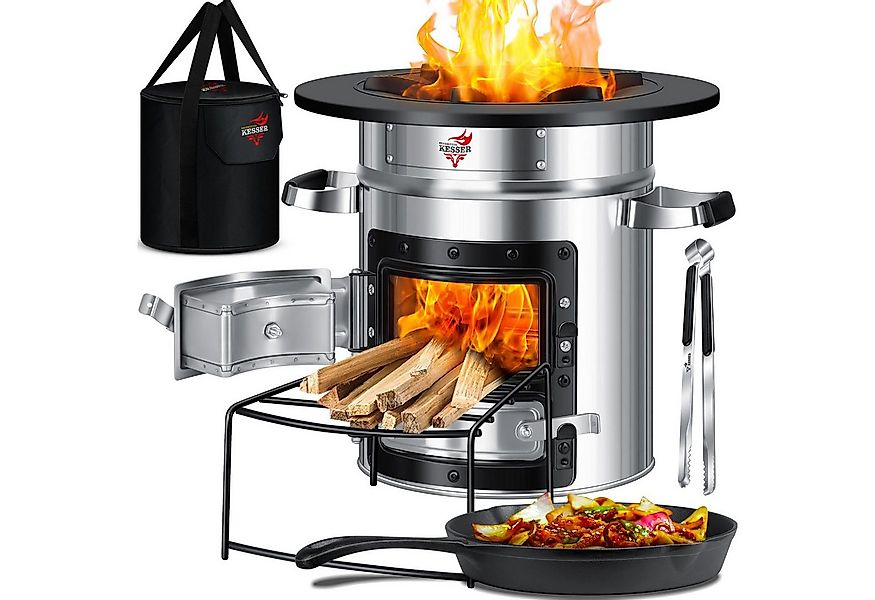 KESSER Feuerstelle, Raketenofen aus Gusseisen mit Tragetasche Dutch Oven BB günstig online kaufen