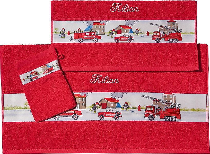 Erwin Müller Handtücher Kinder-Frottier-Set "Feuerwehr" 3-tlg., günstig online kaufen