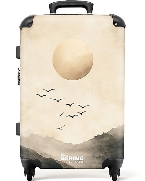 NoBoringSuitcases.com© Hartschalen-Trolley Vögel mit Sonne über günstig online kaufen