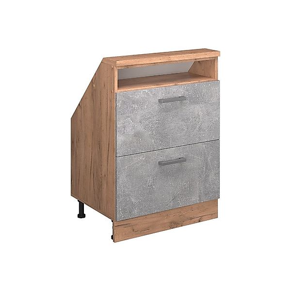 Vicco Unterschrank R-Line, Beton/Goldkraft Eiche, 60 günstig online kaufen