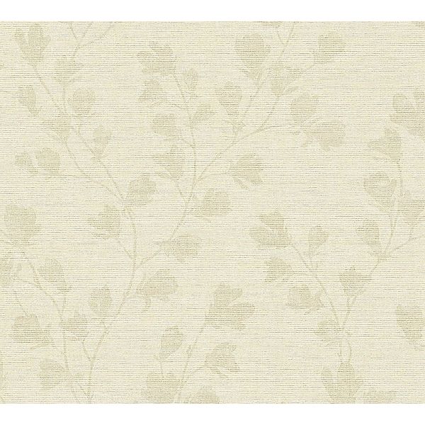 PROFHOME 387475-GU Blumen Tapete Textiloptik Matt Creme Grau 0,53 m x 10,05 günstig online kaufen