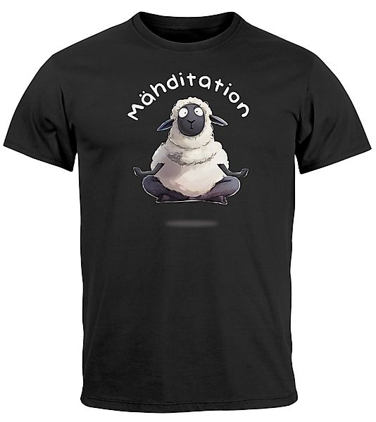 MoonWorks Print-Shirt Herren T-Shirt Mähditation Meditation günstig online kaufen