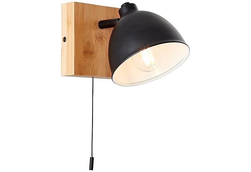 Brilliant Wandleuchte Celia, ohne Leuchtmittel, Höhe 13 cm, E14, Metall/Bam günstig online kaufen
