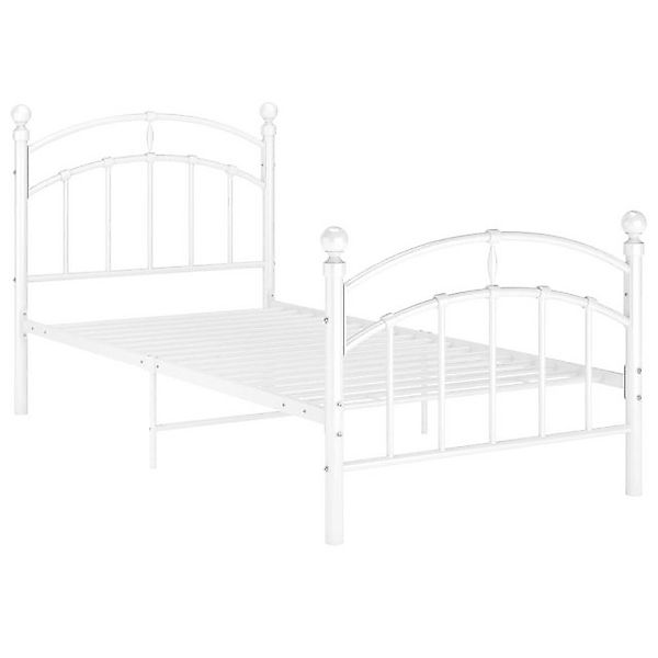 vidaXL Bett Bettgestell Weiß Metall 100x200 cm günstig online kaufen