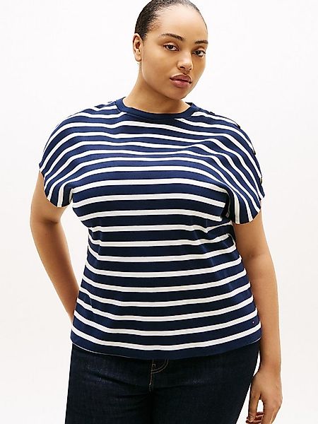 Tommy Hilfiger Curve Kurzarmshirt CRV GOLD BUTTON SS TEE in großen Größen günstig online kaufen