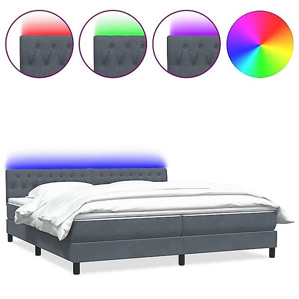 vidaXL Boxspringbett, Boxspringbett mit Matratze Dunkelgrau 200x210 cm Samt günstig online kaufen