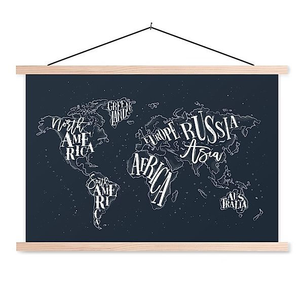 MuchoWow Poster Weltkarte - Schwarz - günstig online kaufen