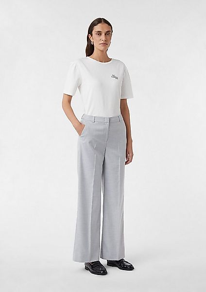 comma Chinos Hose Melierte Marlenehose mit Bügelfalten günstig online kaufen