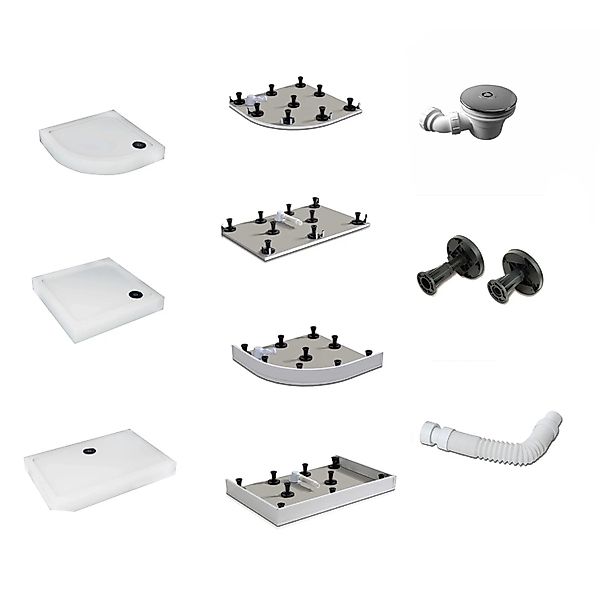 Duschparadies Badezimmer Set Zubehör Für Quadrat Duschtasse Duschwanne 90 x günstig online kaufen