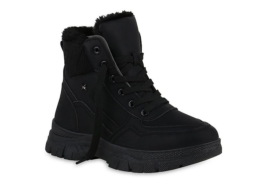 VAN HILL 840851 Stiefelette Damen Warm Gefüttert Worker Boots Bequem Strick günstig online kaufen