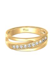 Elli Fingerring Raffiniert Bandring Wickelring Kristalle günstig online kaufen