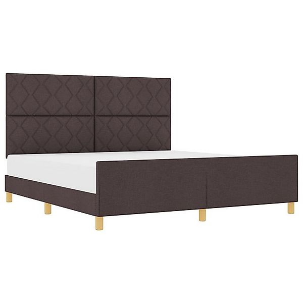 vidaXL Bett Bettgestell Dunkelbraun 180x200 cm Stoff (1-tlg) günstig online kaufen